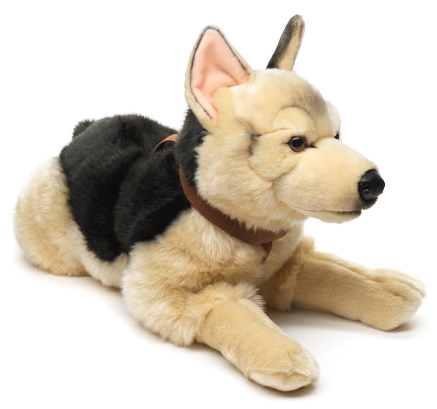 Uni Toys – wholesale Stuffed/plush toy – Kids & baby – German Shepherd, lying down (with harness) - 65 cm (length)1