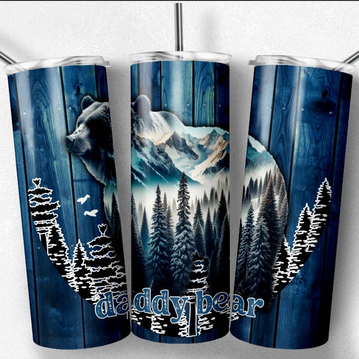 Daddy Bear Tumbler, Dad Tumbler, for wholesale by So Peachy Designs