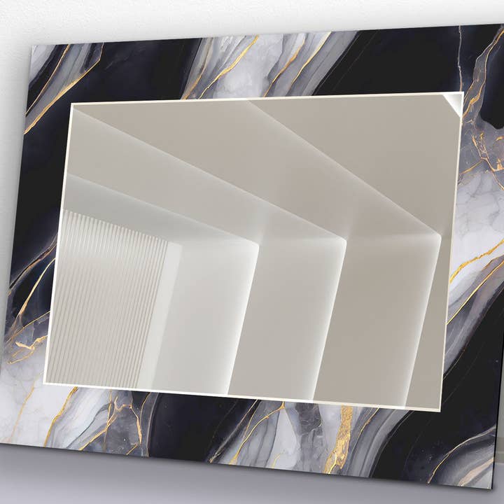 Abstract Tempered Glass Wall Mirror for wholesale by MyPhotostation