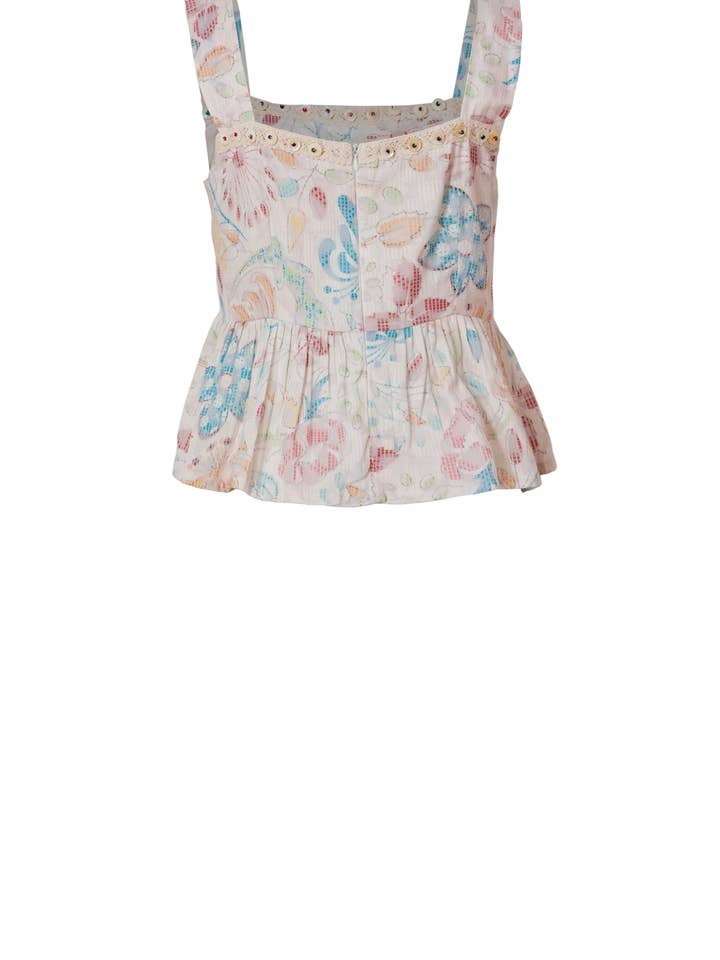 Ariastop.com corporation - Wholesale Blouse - Women's - Floral Cotton Peplum Top for Women2