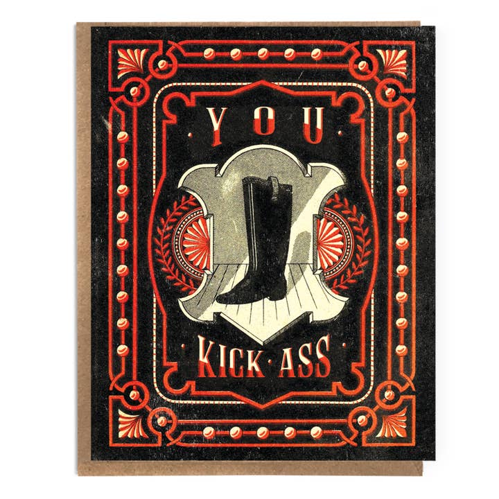 Sei Fantastico: Biglietto di Congratulazioni per Stivali Vintage Unici per la vendita all'ingrosso da parte di A Zillion Dollars