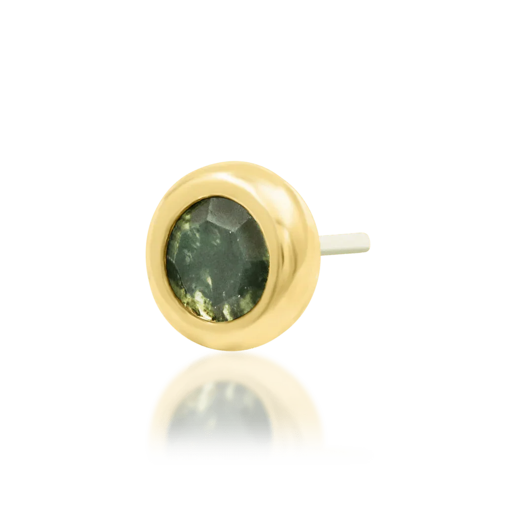 Piercing-zone - Vendita all'ingrosso Orecchini singoli - Alary – Agata Muschiata con Griffe – Terminale Senza Filettatura in Oro 14K2