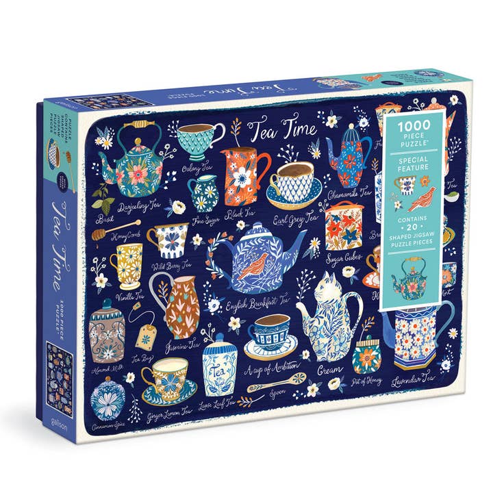 Chronicle Books - Wholesale Puzzle - Adult - Tea Time 1000 Piece Puzzle with Shaped Pieces