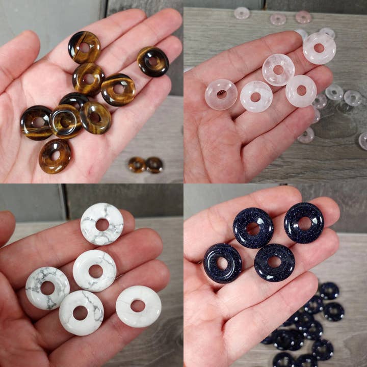 Keystone Crystals - Wholesale Spiritual Stone/Crystal - Gemstone Donut Pendants – 17mm to 20mm Pi Stone Charms