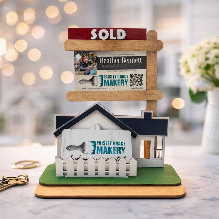 Realtor 3D Business Card Holder PROJECT G305 for wholesale by Paisley Grace Makery