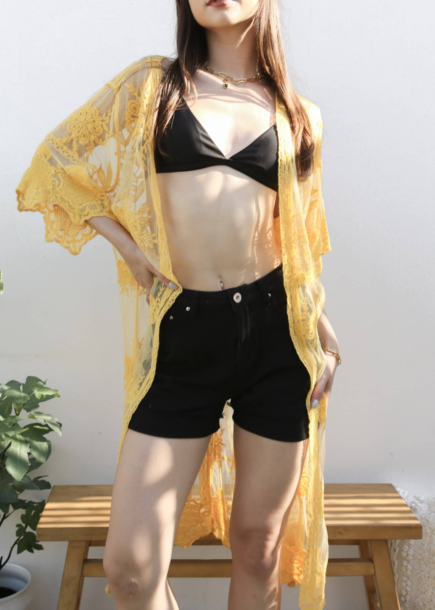 Anna Kaci Wholesale - Wholesale Kimono - Women's - Long Floral Lace Embroidered Kimono16