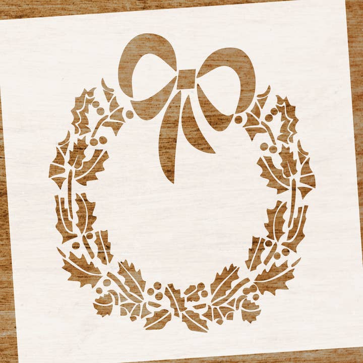 Christmas Wreath Stencil for wholesale by Evyre Scrapbooking