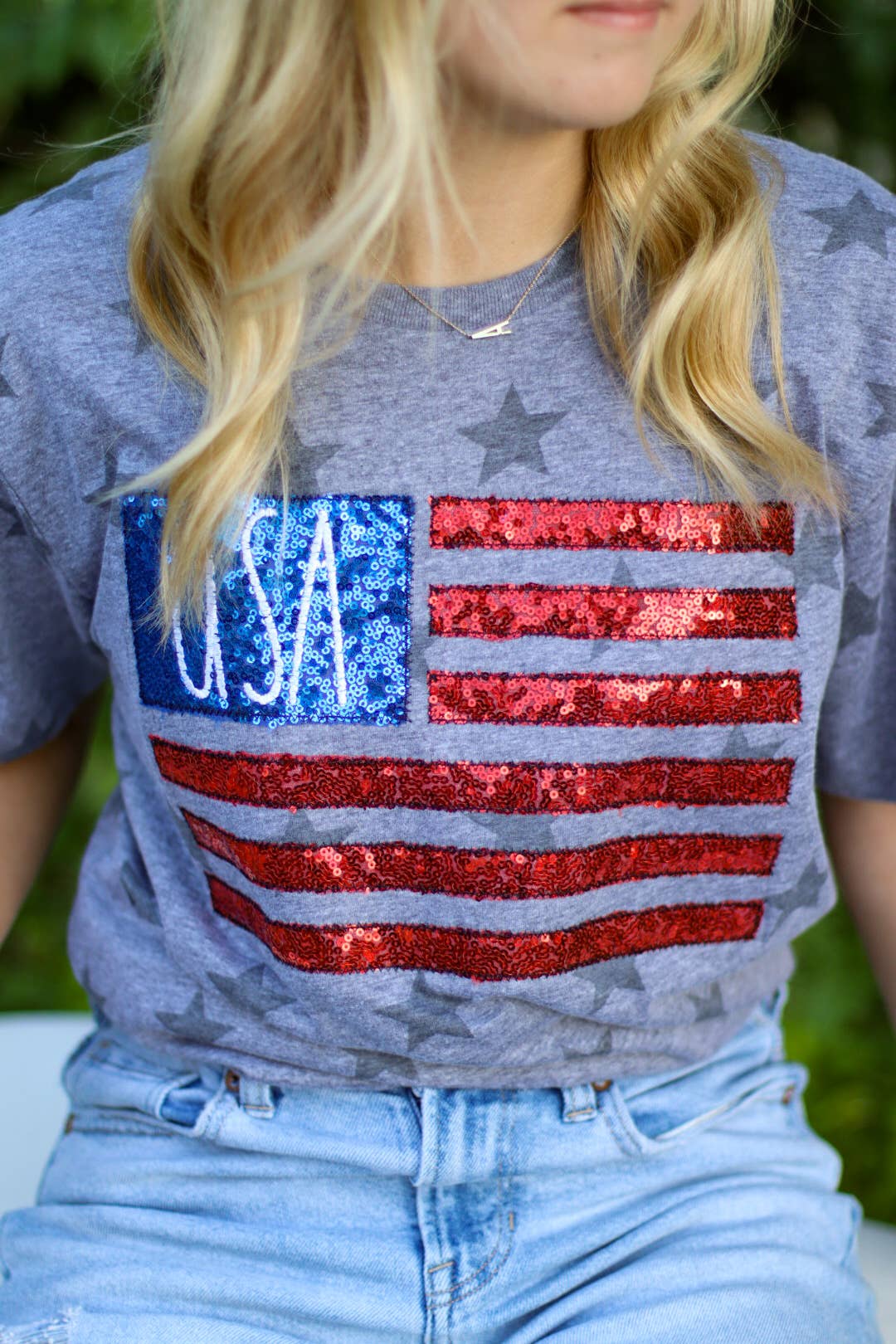 Shop Southern Belle - Wholesale T-Shirt - Women's - USA Flag Patriotic 4th of July Short Sleeve