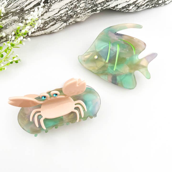 🐠🦀 Fantasie Vis & Krab Haarclip – Dromerige Acetaat Duo voor wholesale door mildstyles