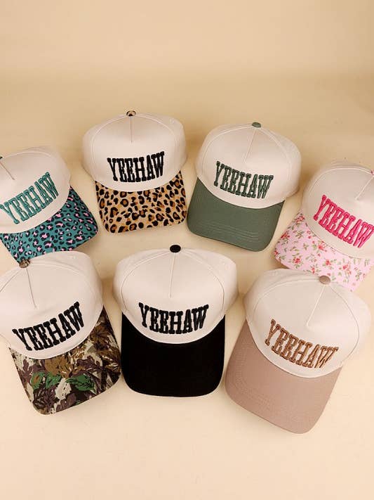 Yeehaw Two-tone Canvas Cotton Cap for wholesale by Vanilla Monkey