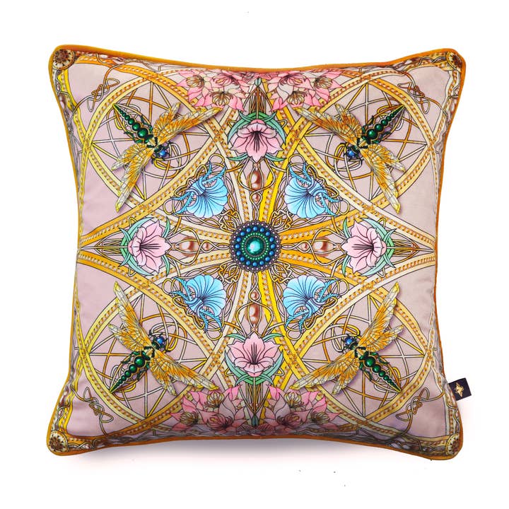 Zellandine Rose - Cuscino in velluto per la vendita all'ingrosso da parte di The Curious Department