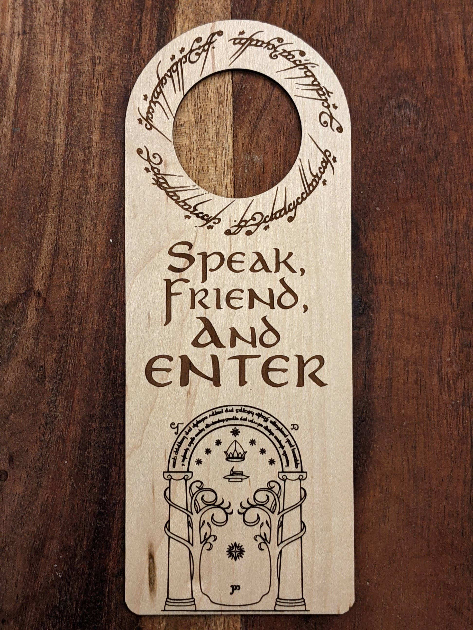 Chikai Shop - Vente Affichette de porte - Support de porte en bois « Do Not Disturb » inspiré du LOTR10