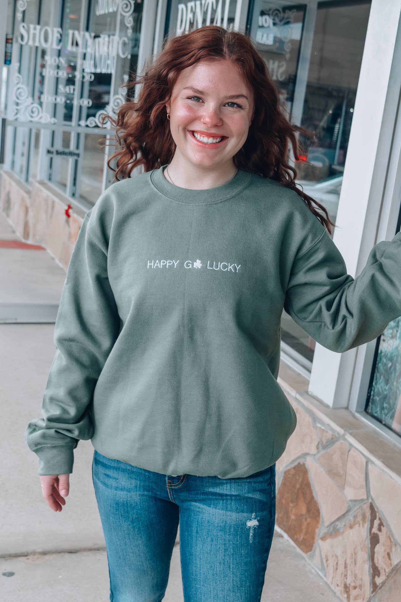 Spirit+Tribe - Wholesale Sweatshirt - Women's - HAPPY GO LUCKY EMBROIDERED SWEATER3