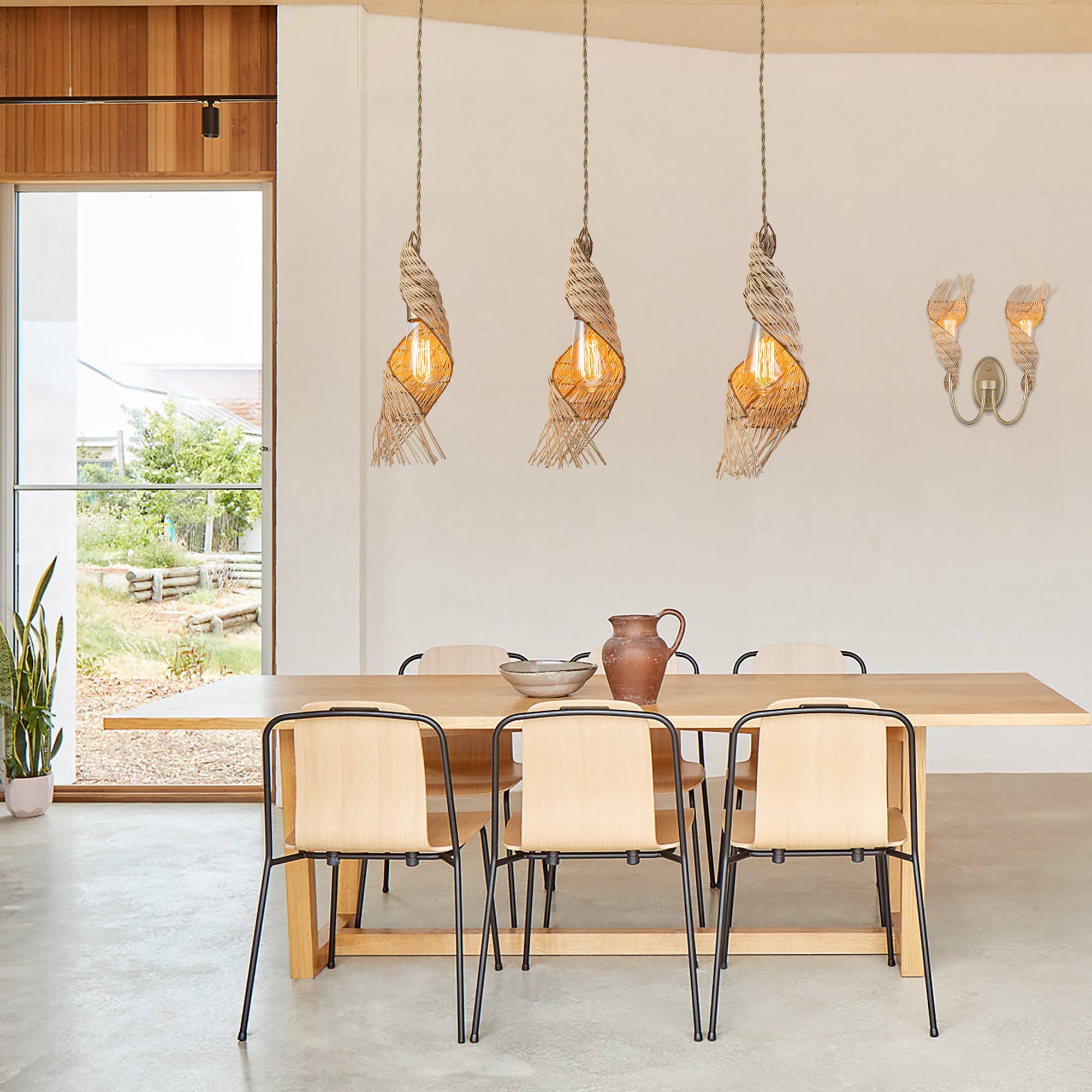ELE Light & Decor - Wholesale Chandelier/Hanging Light - Dena 3-Light Modern Rattan Kitchen Island Pendant5