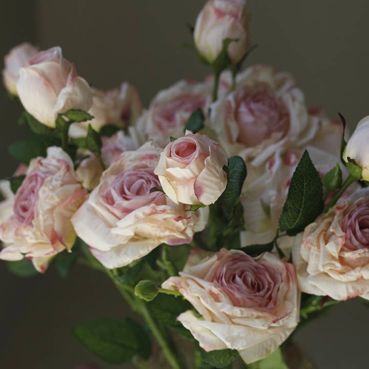 Sweet Home Deco - Wholesale Artificial Flowers - 21''T Faux Dried Look Silk Rose Flower Stem, Artificial Rose