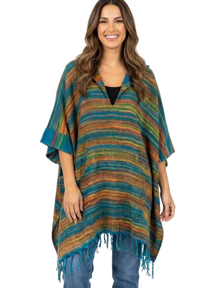 Aardse poncho voor wholesale door Ark Imports