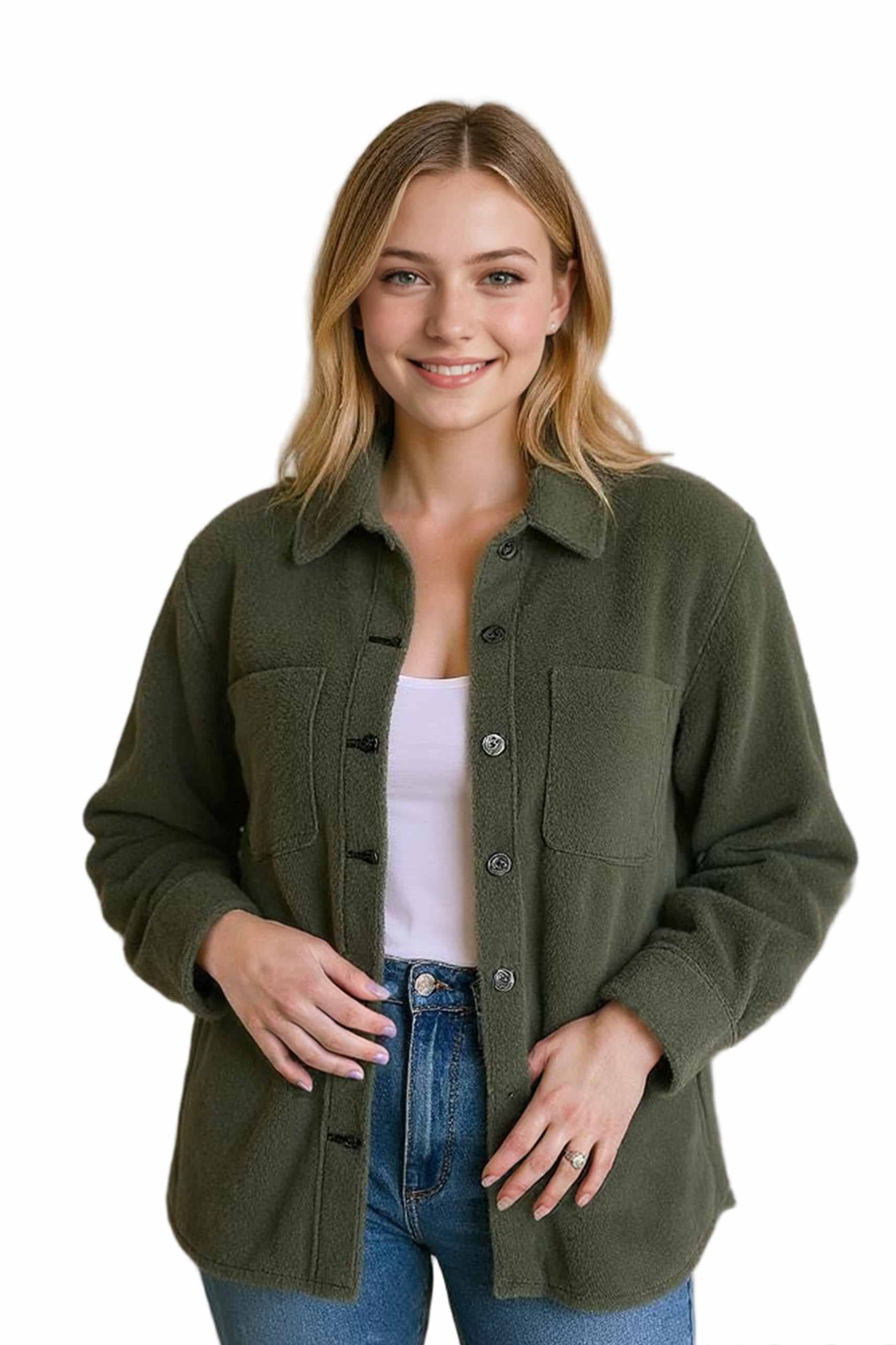 Good Stuff Apparel - Venta al por mayor Chaqueta - Mujer - Chaqueta Teddy Sherpa de manga larga con bolsillos para mujer3