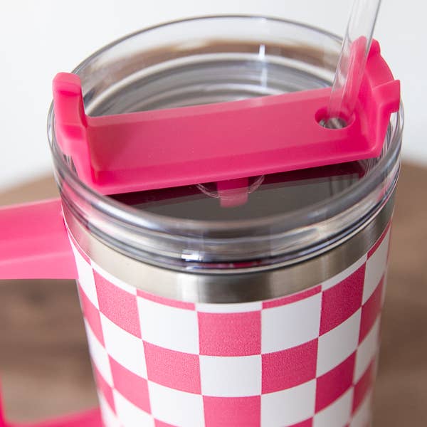 color tè blu Bicchiere a quadretti da 40 once in vendita all'ingrosso su Faire11