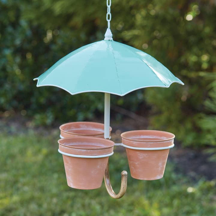 Hanging Umbrella Three Pot Planter for wholesale by CTW Home Collection