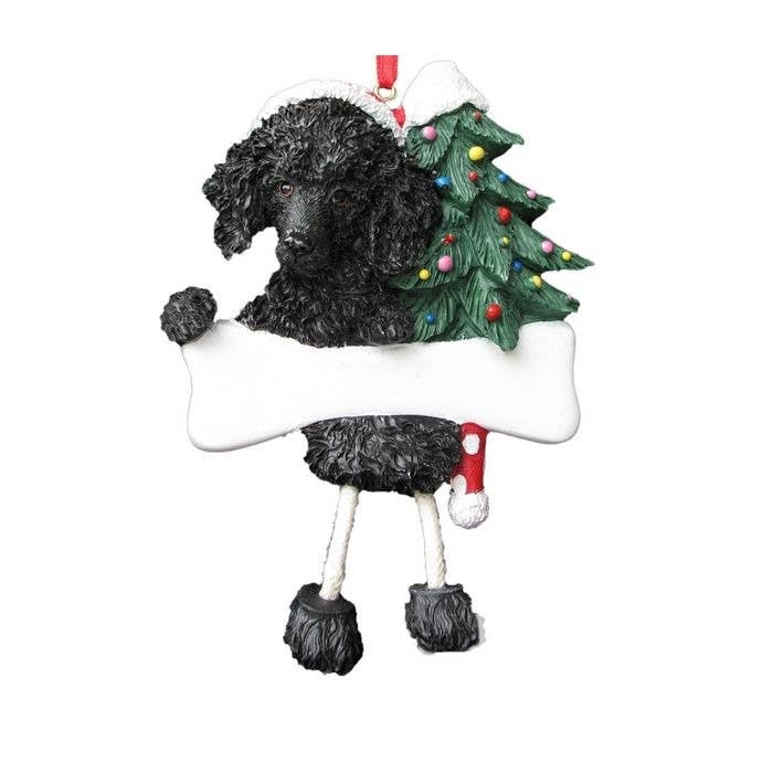 Caniche, ornement noir pendant pour chien pour la vente par E&S Pets