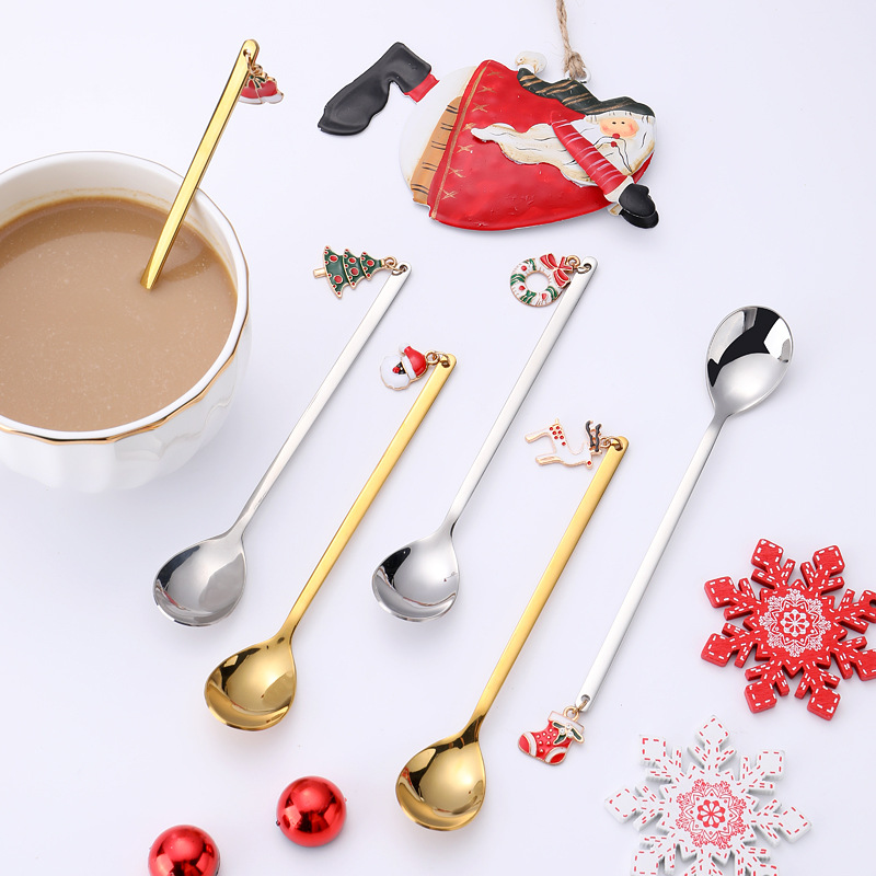 Sostraw & SmartThings - Wholesale Table Spoon (Cutlery) - Set of 6 Christmas Spoons or Forks - Silver or Gold8