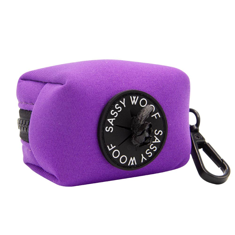 SASSY WOOF - Wholesale Pet Poop Bag Dispenser - Dog Waste Bag Holder - Neon Purple1