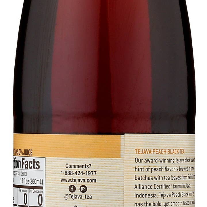 Everyday Supply Co - Wholesale Iced Tea - TEJAVA TEA BLACK PEACH UNSWEET - Case of 121