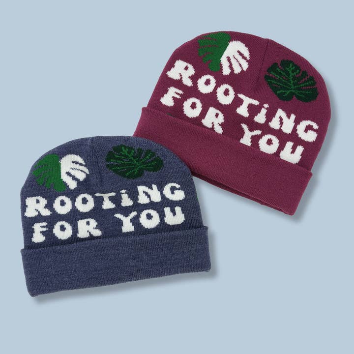 Rooting For You Botanical Houseplant Beanie for wholesale by Pixelknit