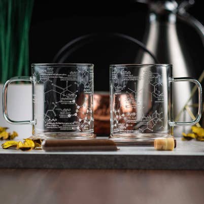 Greenline Goods - Wholesale Coffee Mug - Science of Coffee Molecule Mug - 16 oz - Set of 27