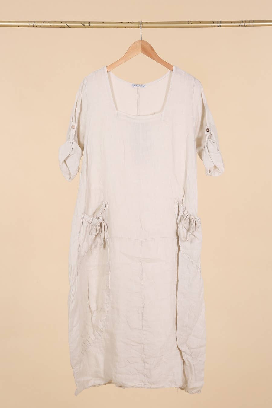 la maison des fibres naturelles – Großhandel Kleid – Damen – Leinenkleid mit floralem Muster, 100 % Leinen, Modell 6796728