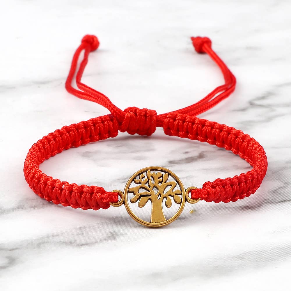 Gypsy Soul - Wholesale Bedelarmbandje - Fortune armband met rode draad en bedels - set van 6 stuks4