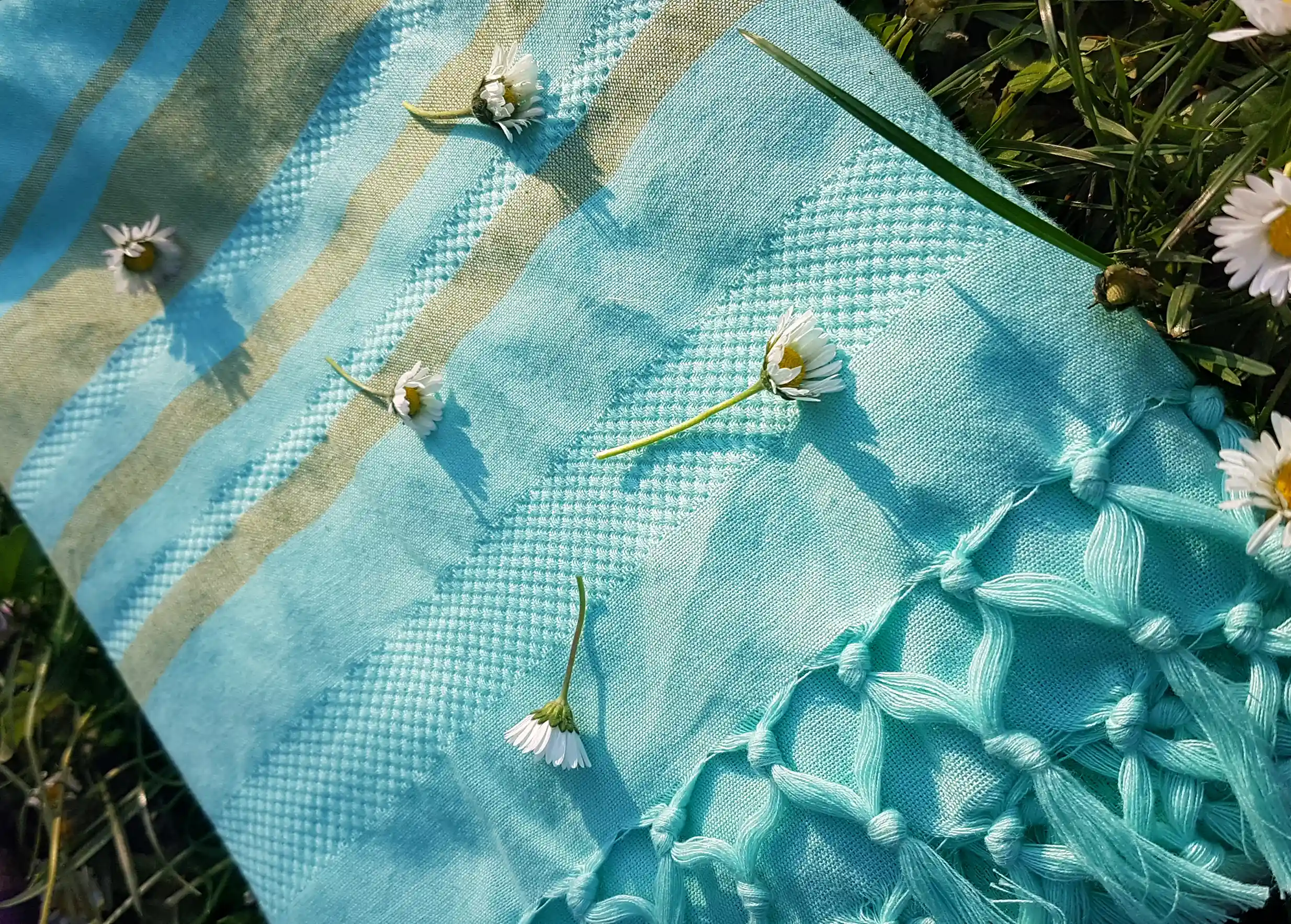 Karawan Authentic - Wholesale Beach Towel - GOTS ORGANIC COTTON HAMMAM TOWEL - GARDEN - TURKUAZ color2