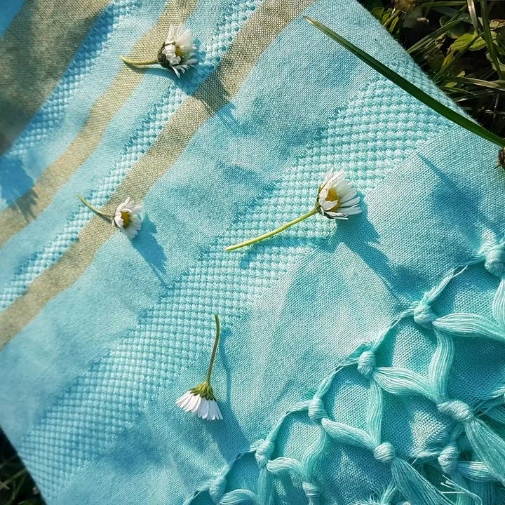 Karawan Authentic - Wholesale Beach Towel - GOTS ORGANIC COTTON HAMMAM TOWEL - GARDEN - TURKUAZ color2