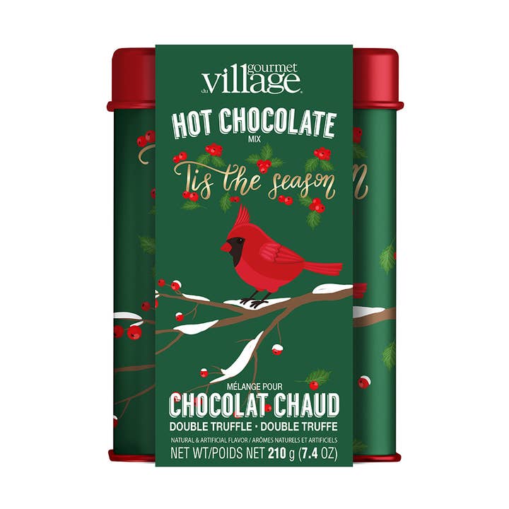 Keepsake Tin Holly Berry Cardinal HC 210g for wholesale by Gourmet Du Village