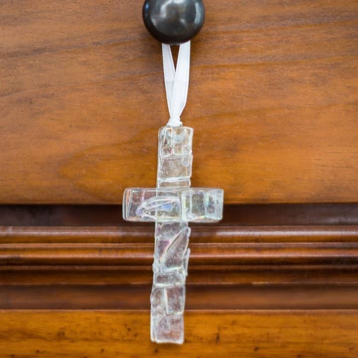 The Grandparent Gift Co. Inc. – wholesale Ornament – Kids & baby – Irish Baby Gift Blessing Card & Mosaic Glass Cross USA 4499