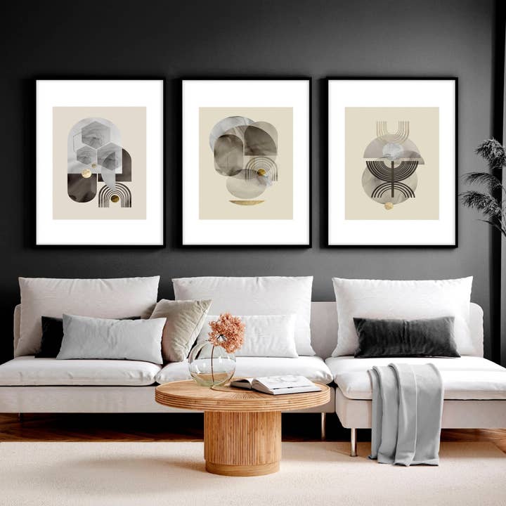 Väggdekor från mitten av århundradet | uppsättning av 3 väggkonsttryck för wholesale av About Wall Art