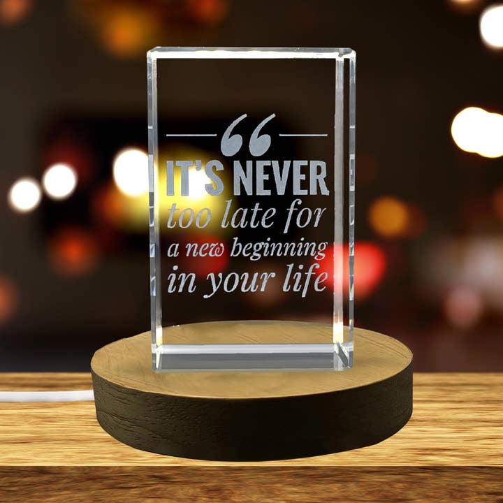 Motivationszitat #5 | 3D-Gravurkristall für den Großhandel von AB Crystal Collection