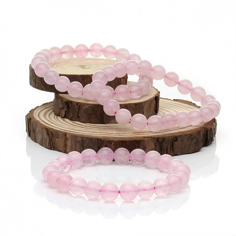 UniArt - Wholesale Cuff Bracelet - Natural rose quartz bracelet5