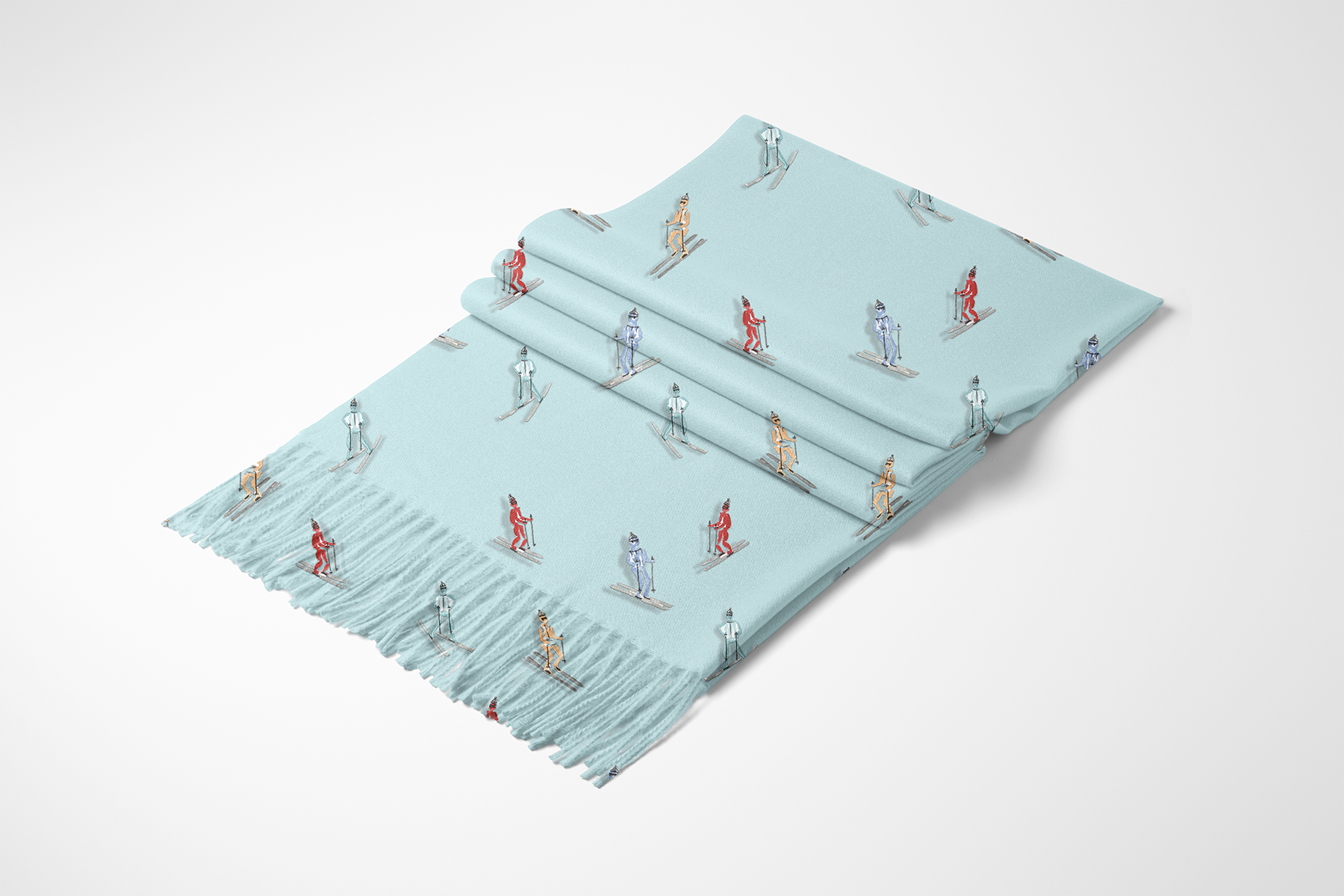 Maizie Clarke LLC - Vendita all'ingrosso Sciarpa - Donna - Sciarpa a righe da sci reversibile in cashmere al tatto0