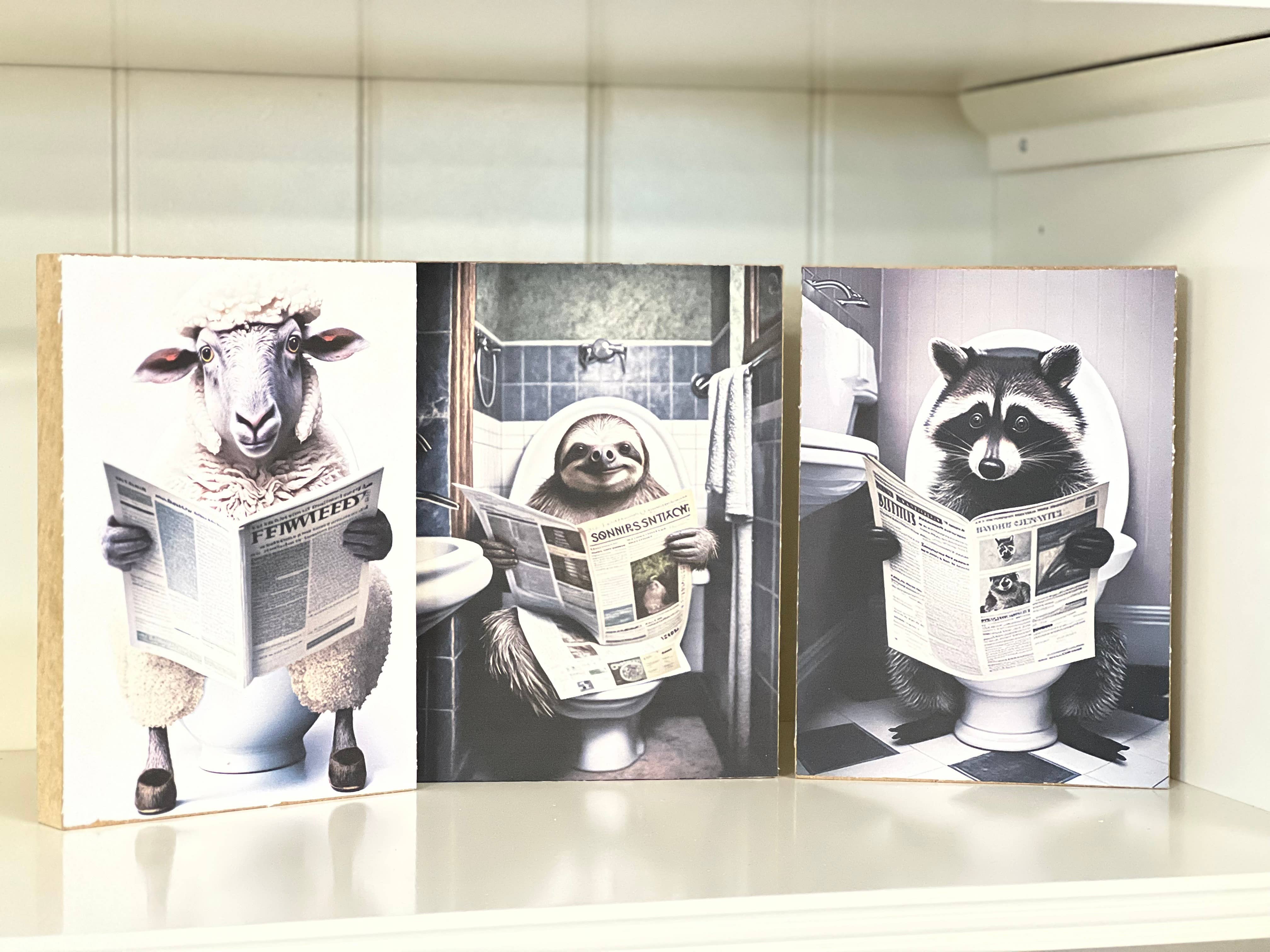 Thompsons Handmade Country LLC - Vendita all'ingrosso Cartelli da bagno - Cartelli umoristici per bagno con animali12