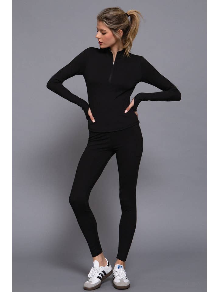 Active Basic | Active USA - Wholesale Athletic/Lounge Leggings - Women's - Waist Band Workout Leggings with Pocket3