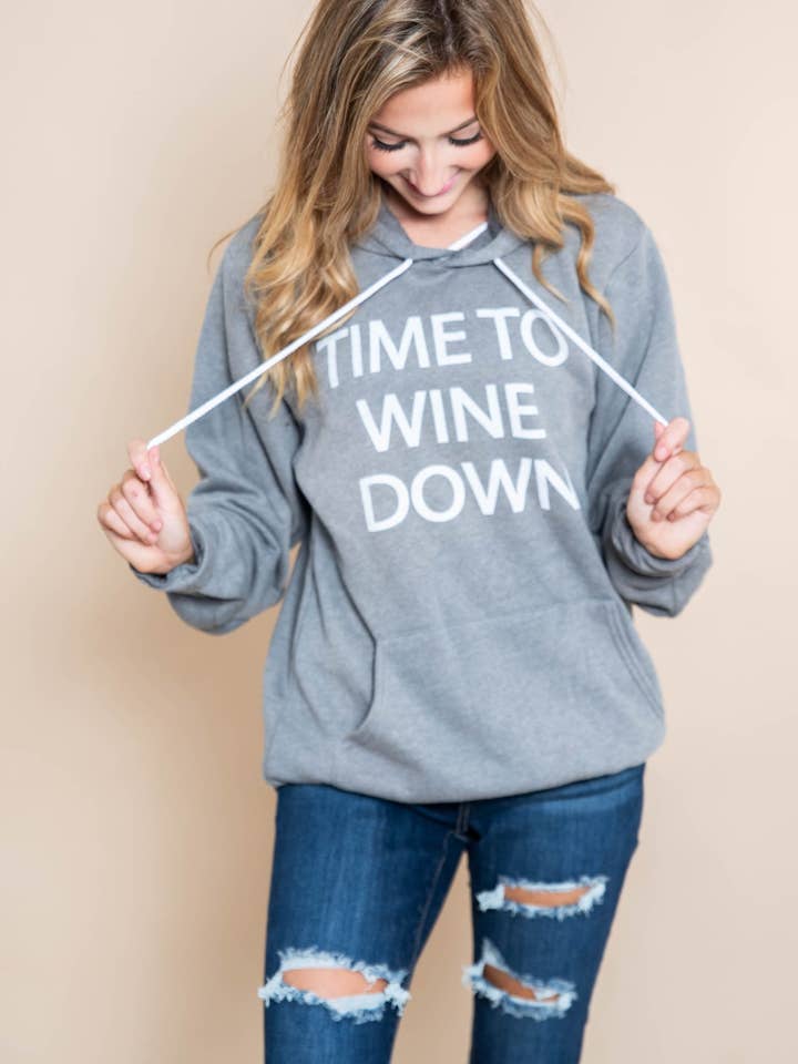 Time to Wine Hoodie for wholesale by BAD HABIT WHOLESALE