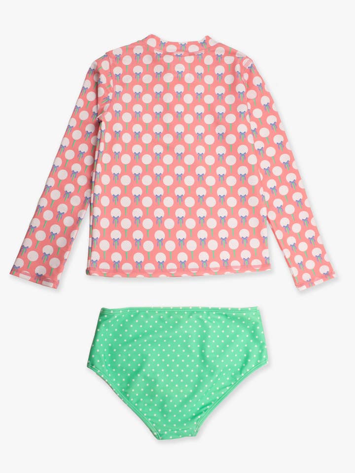 Tween Girls Pink Tee Time Long Sleeve Zipper Rash Guard 2-Piece Swimsuit
for wholesale on Faire