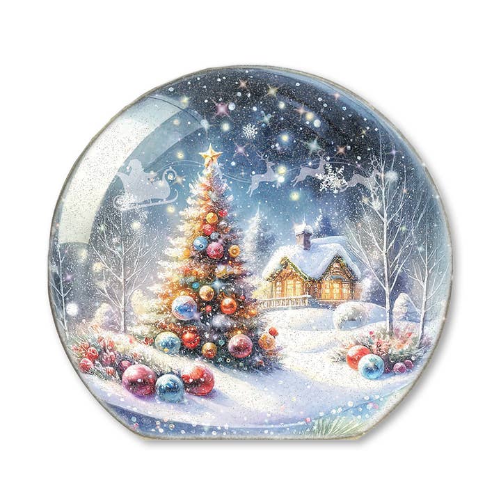 SCHNEEKUGELAUFSTELLER, WEIHNACHTSBAUM, WEIHNACHTSFLIEGE (MIT GLITZER) für den Großhandel von Jarmz Designs