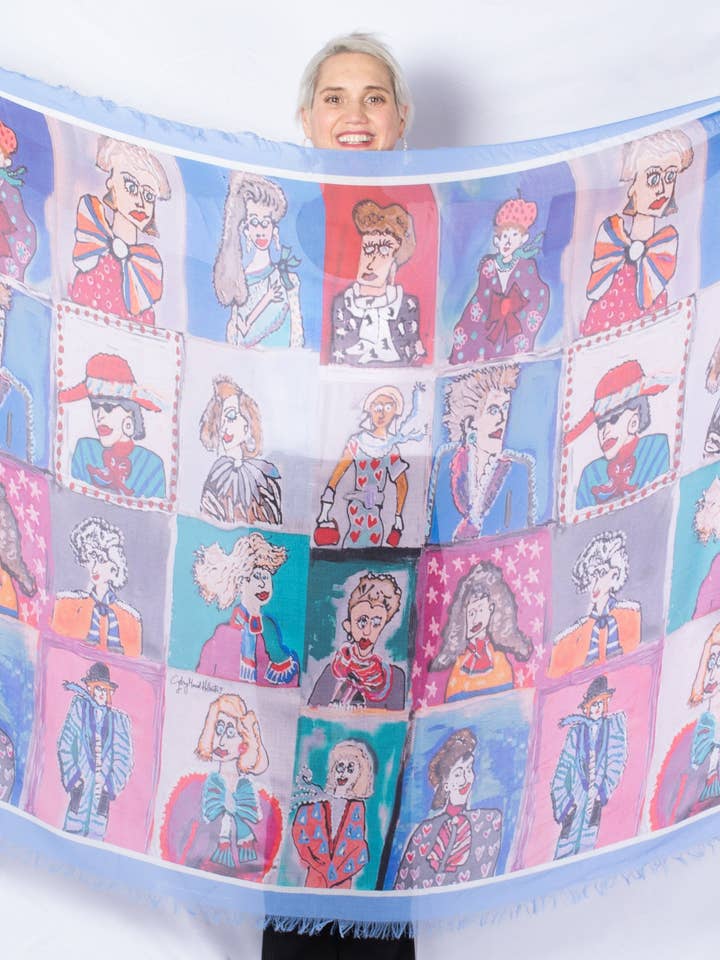 D-602 MÅDER AT BÆRE ET TØRKLÆDE BLÅ for engroshandel hos Love's Pure Light Scarves