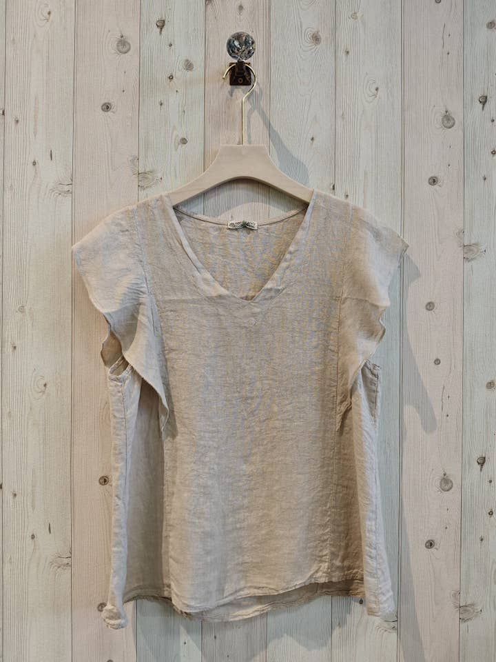 Linen & More – Blusa - Mulher por atacado – Camiseta com mangas bufantes 100% linho6