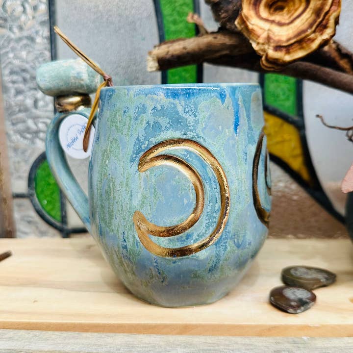 Carys Martin Ceramics - Wholesale - Ruby in Zoisite Triple Goddess Crystal Mug2