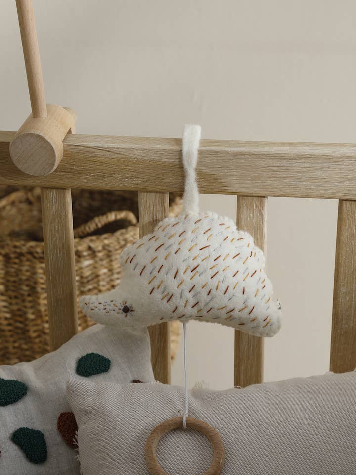 HEDGEHOG handmade, neutral, musical baby mobile for wholesale by 2 Stories