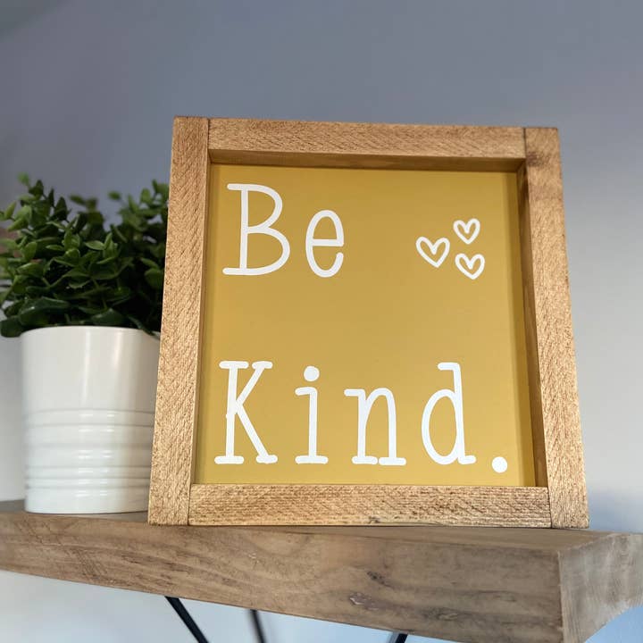 Be Kind Square Sign for wholesale by Finn & I