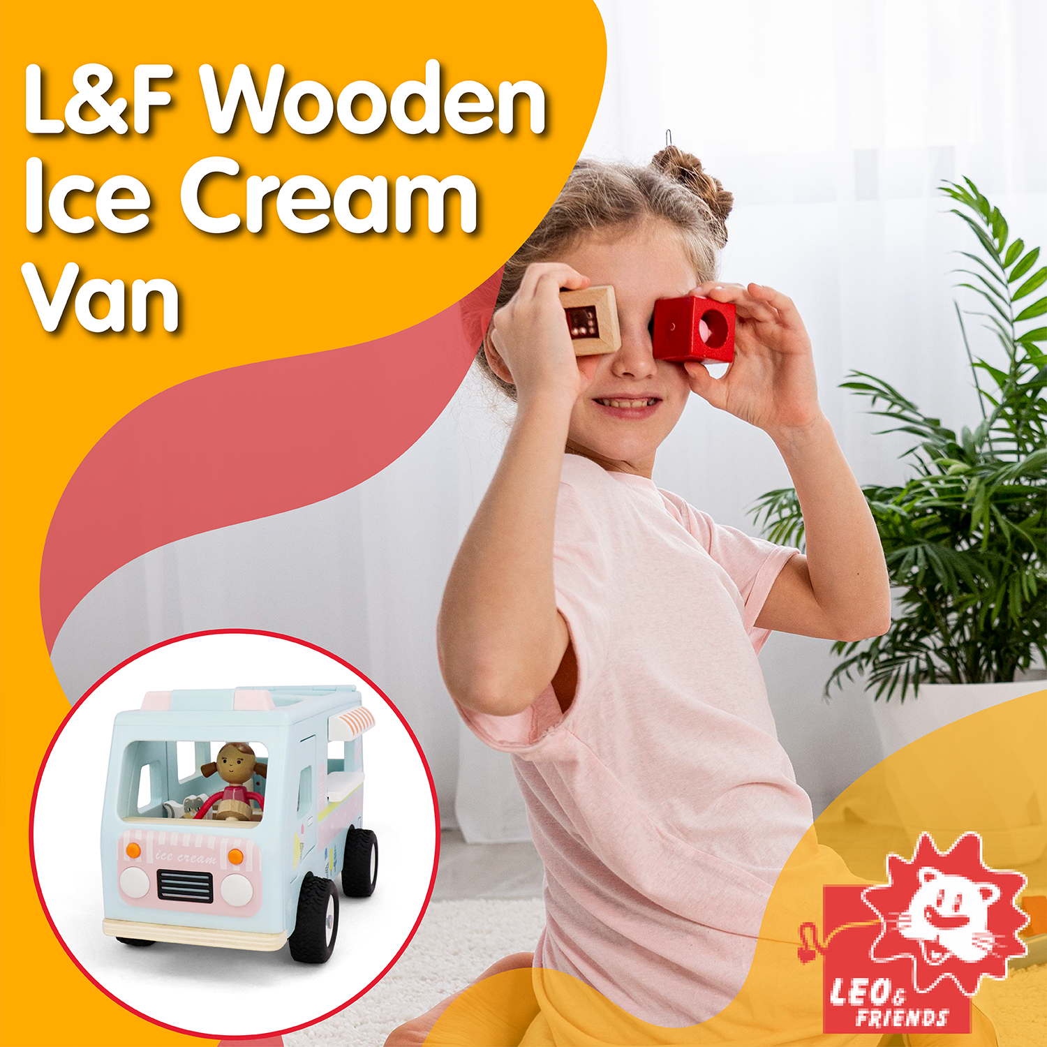 Leo & Friends - Wholesale Toy Set - Kids - L&F Wooden Ice Cream Van, 3-Piece Set9